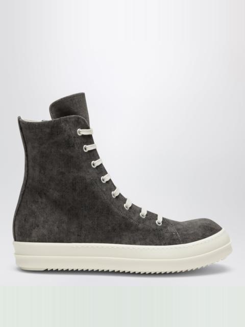 Rick Owens DRKSHDW Tower sneakers in dusty grey/milk white velvet-effect