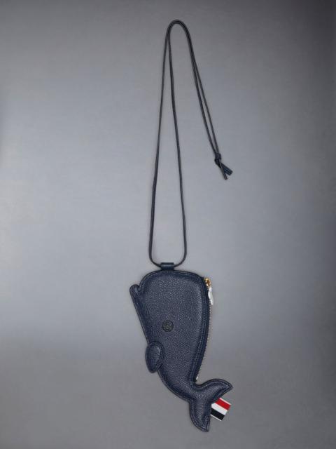Thom Browne Pebble Grain Leather Mini Whale Zip Pouch