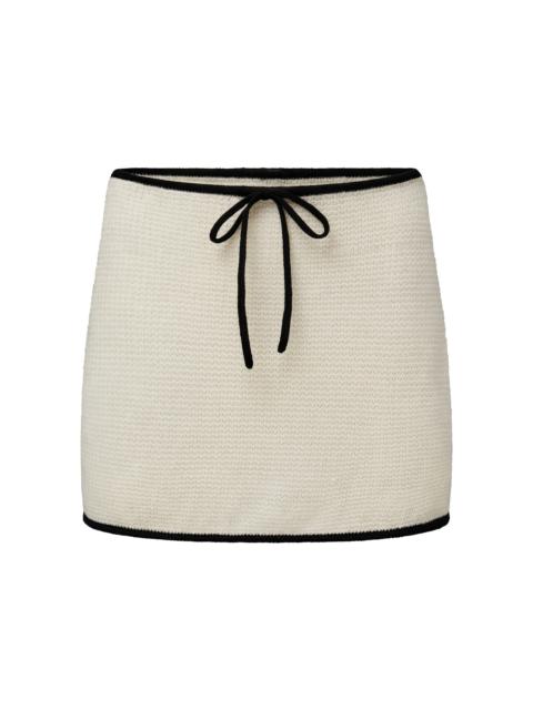 onia Knitted Linen Mini Skirt ivory
