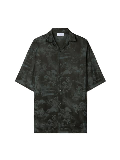 Black Jacquard Fresco Bowling Shirt
