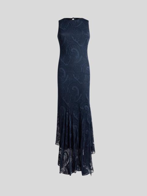 Etro LONG DRESS IN COTTON-BLEND BURNOUT JERSEY WITH PAISLEY MOTIF