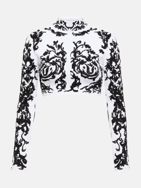 Alaïa Calligraphy jacquard crop top