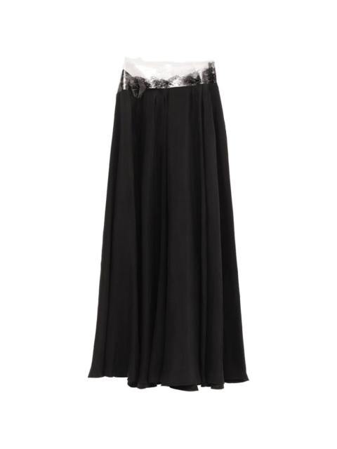 Maison Margiela lace-trim pleated skirt