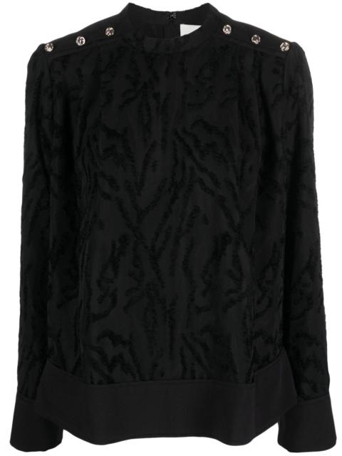 3.1 Phillip Lim Shadow Vines mock-neck jacquard blouse