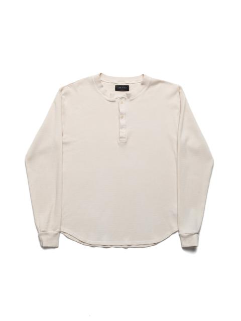 LES TIEN Thermal Baseball Hem Henley - Ivory