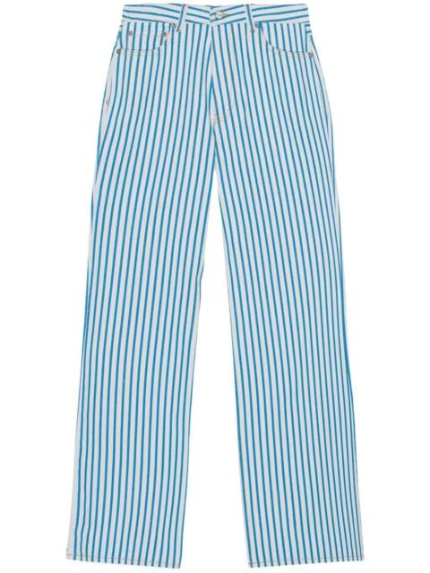 GANNI Magny striped wide-leg jeans