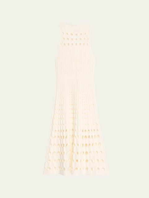 SIMKHAI Nash Sleeveless Halter Crochet Midi Dress