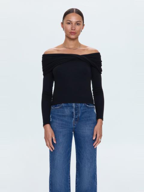 PISTOLA LYRA OFF THE SHOULDER TOP - NOIR