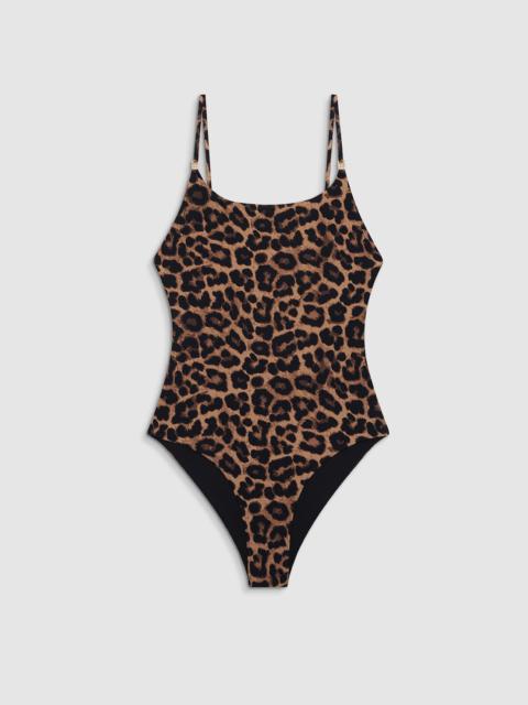 ANINE BING Vesta One Piece - Black And Brown Leopard