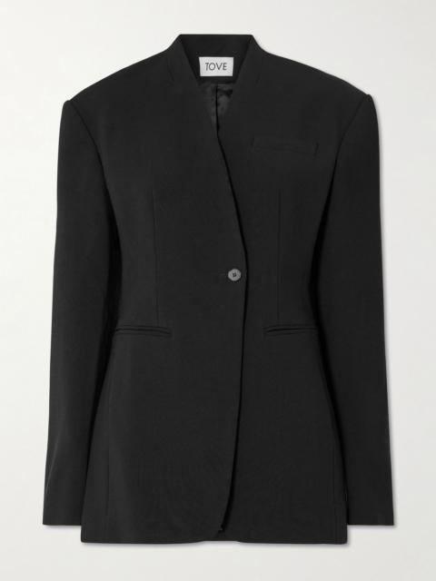 TOVE Aster 비대칭 크레페 blazer 검정