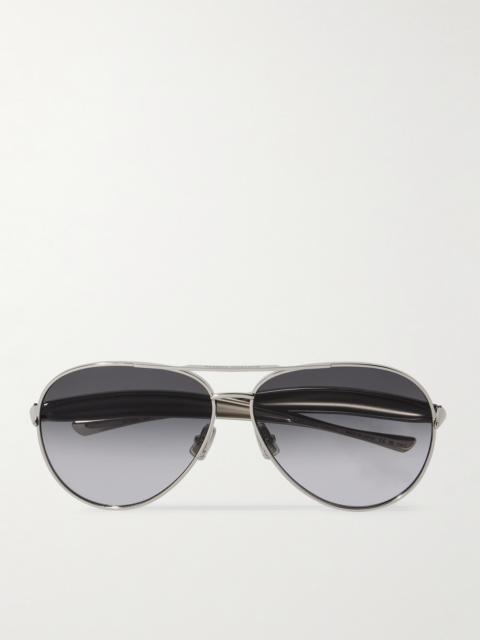 Bottega Veneta Sardine Aviator-Style Silver-Tone Sunglasses