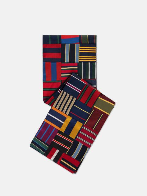 J. PRESS MADE-IN-USA PATCHWORK SILK REPP MUFFLER