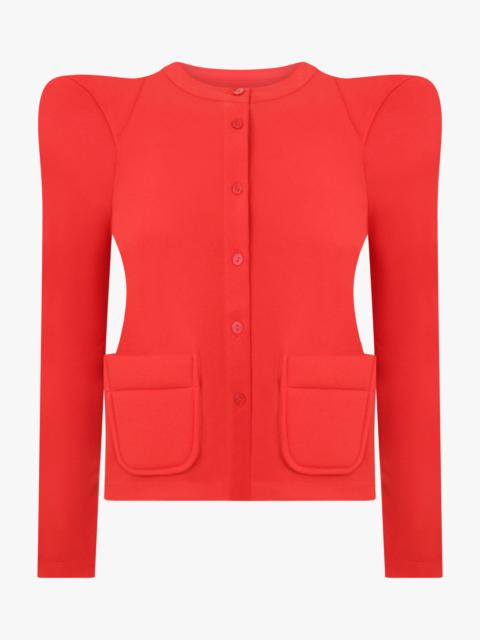 MELITTA BAUMEISTER FOAMY SHOULDER CARDIGAN JACKET | BOLD RED