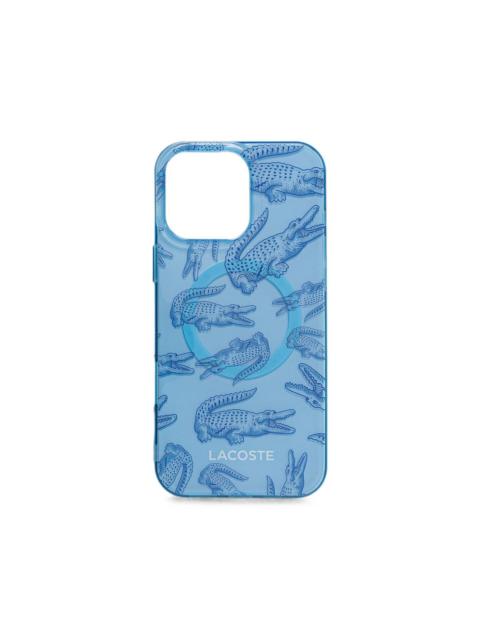 LACOSTE crocodile-print iPhone 16 case