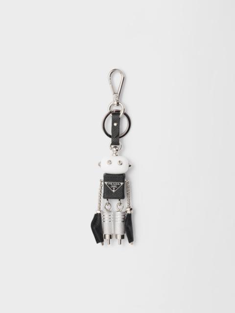 Prada Robot Saffiano leather keychain charm