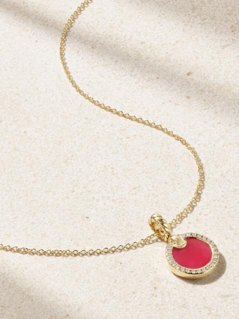 DAVID YURMAN Petite Elements 18-karat gold, rhodonite and diamond necklace Gold