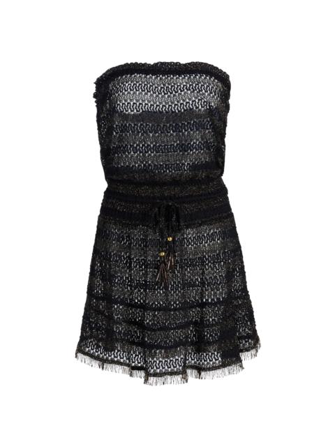 RAMY BROOK Women's Swirl Lauryn Metallic-Knit Cover-Up Minidress - Black Metallic Zigzag