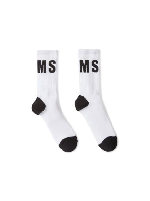 Solid color cotton socks with MSGM logo