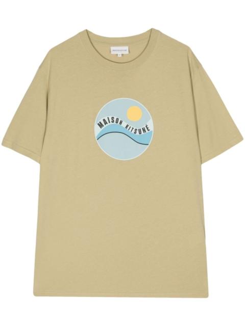 Maison Kitsuné Pop Wave-print cotton T-shirt