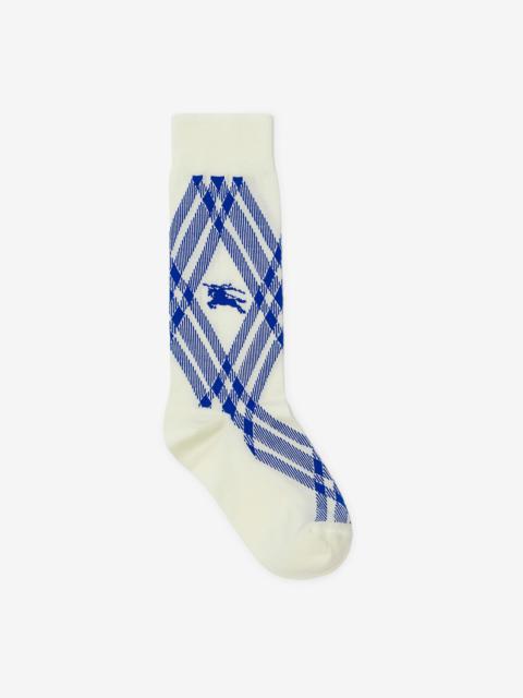 Check Cotton Blend Socks