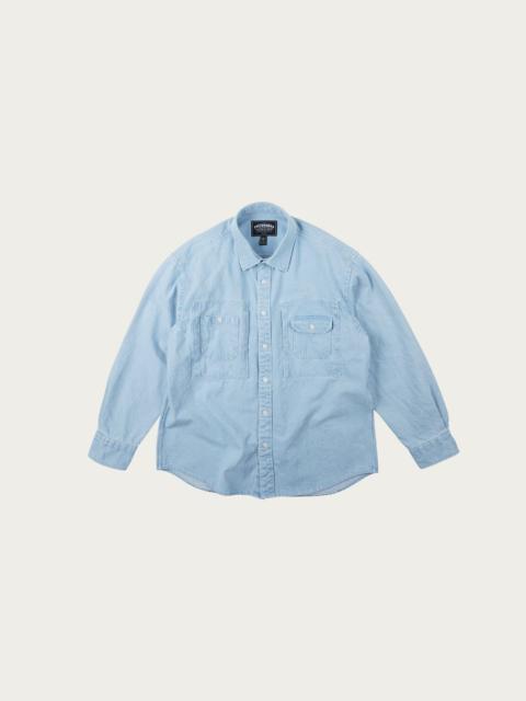 FrizmWORKS Bleach Denim Utility Shirt - Light Blue