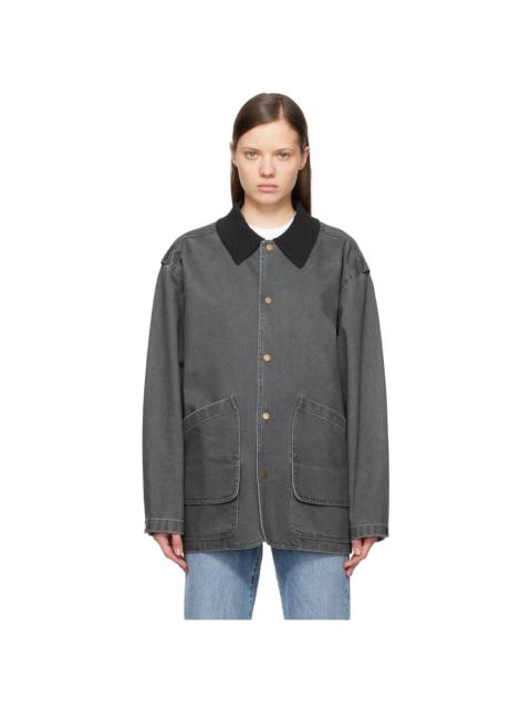 LE17SEPTEMBRE Gray Knit Collar Field Jacket