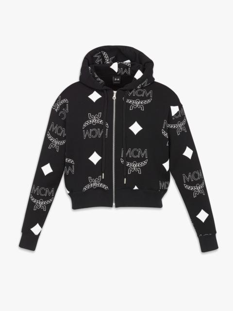 PHENOMENON+MCM Monogram Print Cropped Zip Hoodie