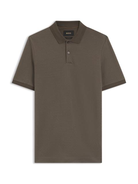BOSS REGULAR-FIT POLO SHIRT IN COTTON-SILK JACQUARD