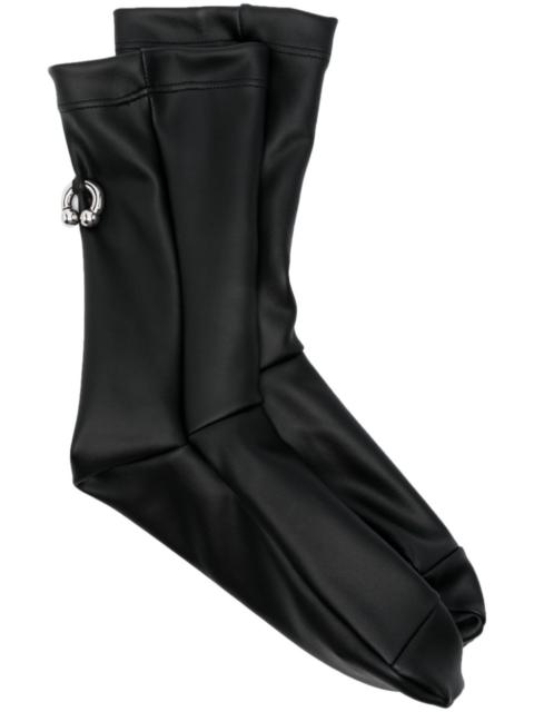 MELITTA BAUMEISTER pierced faux-leather socks