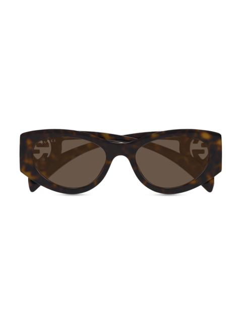 GUCCI Women's Chaise Longue 54MM Cat-Eye Sunglasses - Brown Havana