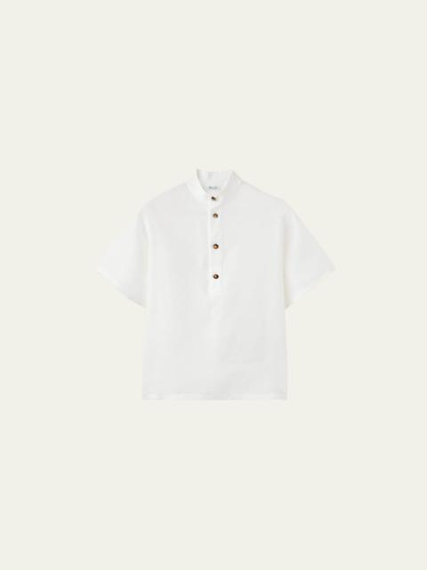Loro Piana Men's Hakusan Linen Short-Sleeve Shirt