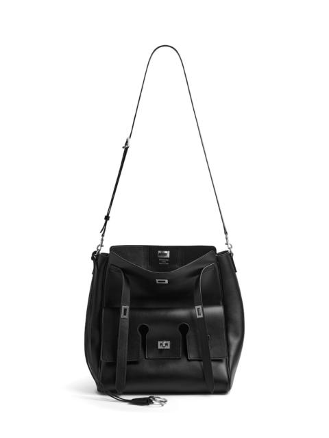 BALENCIAGA Men's Bel Air Hobo Messenger Bag in Black