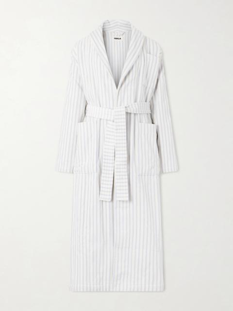 TEKLA Belted Striped Organic Cotton-Terry Robe