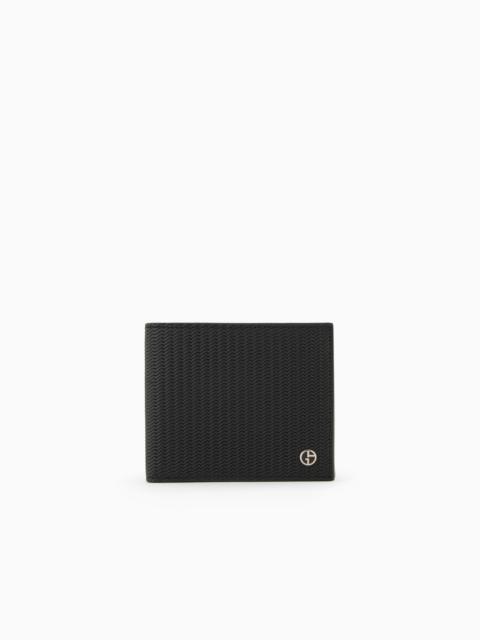 GIORGIO ARMANI Bifold wallet in embossed leather