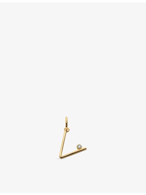MONICA VINADER Solitaire Diamond Initial V 18ct Yellow-Gold Vermeil And 0.035ct Lab-Grown Diamond Pendant