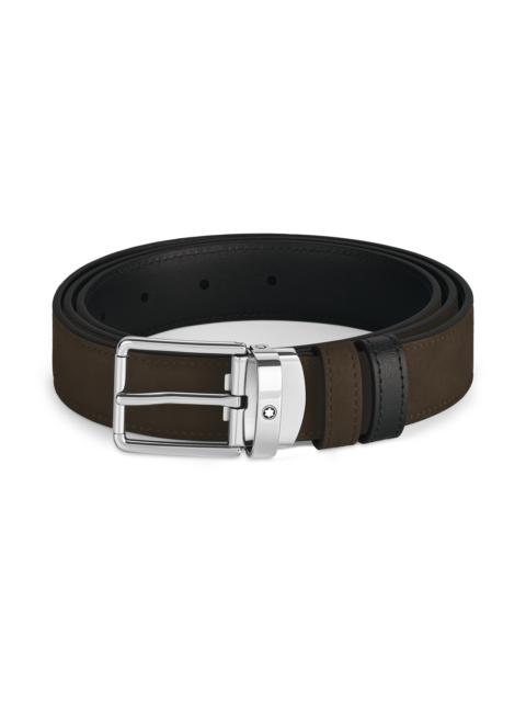 Montblanc EVERYDAY BUCKLE BROWN/BLACK 30MM REVERSIBLE LEATHER BELT