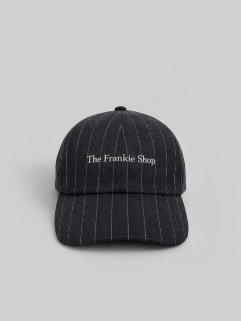 The Frankie Shop Frankie Baseball Cap - Charcoal/White Pinstripe