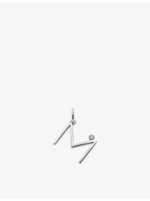 MONICA VINADER Initial M Solitaire Lab-Grown Diamond and Sterling Silver Pendant Charm