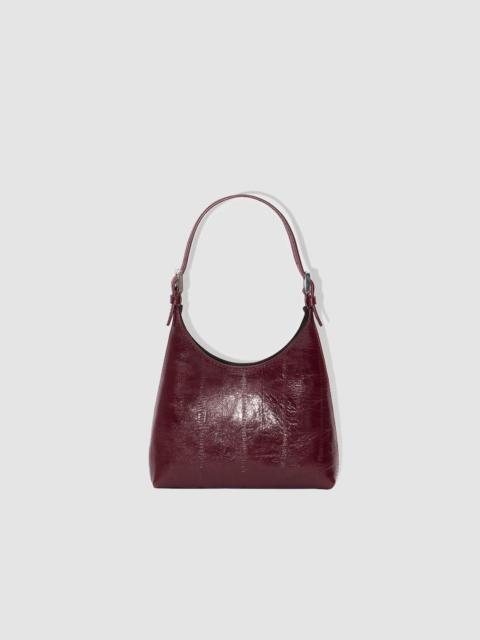 BY FAR BABY CAMRYN SOUR CHERRY EEL EMBOSSED LEATHER TOP-HANDLE BAG
