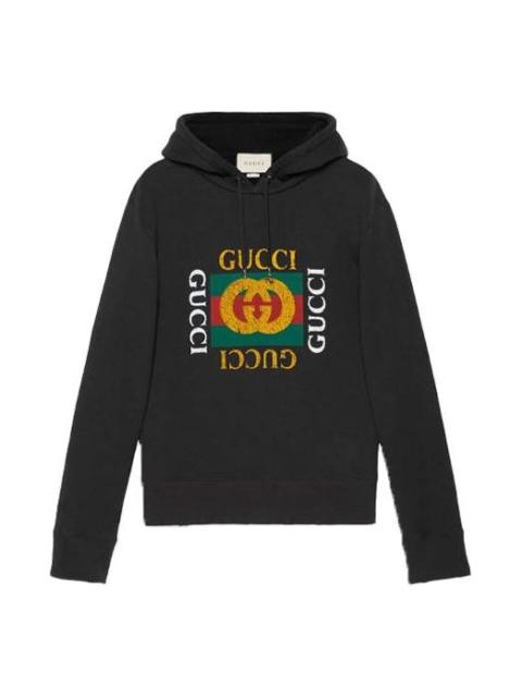 GUCCI Gucci Vintage Crew Popover Hoody 'Black' 454585-X5J57-1015