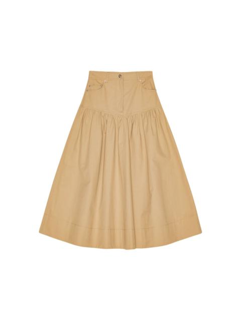 GANNI logo-patch skirt