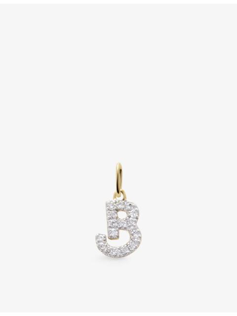MONICA VINADER B Letter 14ct Yellow-Gold And Lab-Grown Diamond Charm