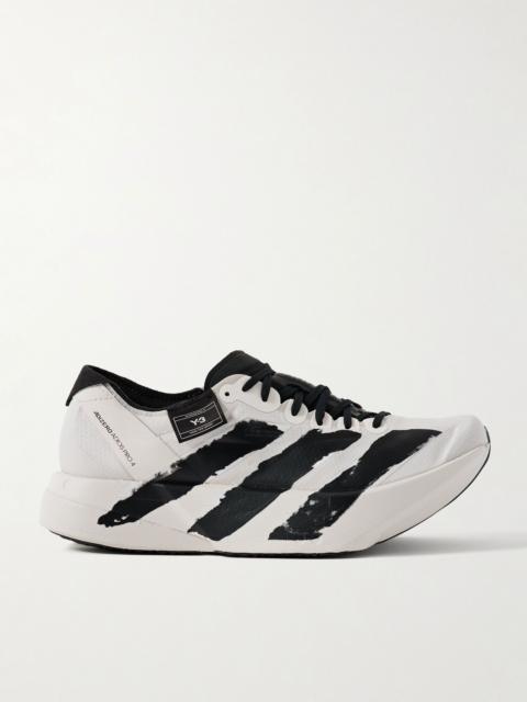 Y-3 + Y-3 Adizero Adios Pro 4 rubber-trimmed ripstop sneakers White