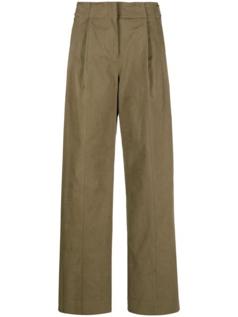 high-waisted straight-leg trousers