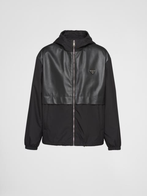 Prada Silk and leather blouson jacket