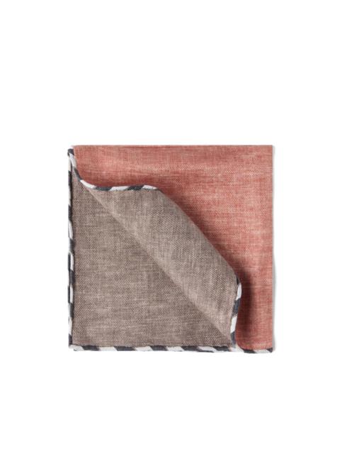 Brunello Cucinelli striped-trim silk pocket square
