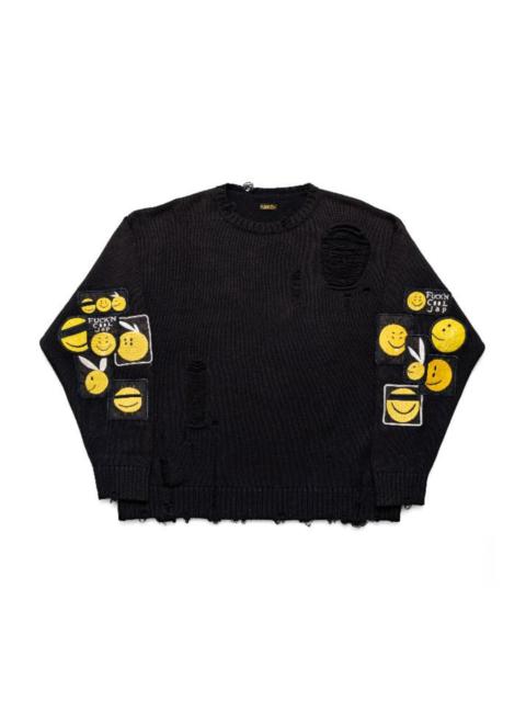 5G Cotton Knit Crew Sweater (ANARCHY RAINBOW Remake) - Black