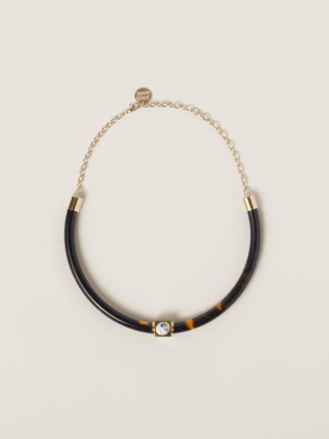 Miu Miu Plexiglas and metal choker