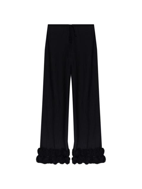 Oséree floral-appliqué trousers