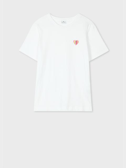 Paul Smith Women's White 'Swirl' Heart T-Shirt
